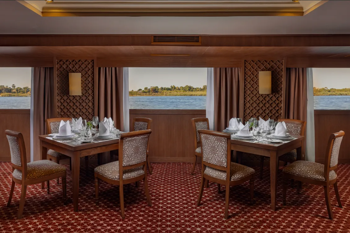 Restaurant aboard the Jaz Elite Senator Nile Cruise Nile cruise